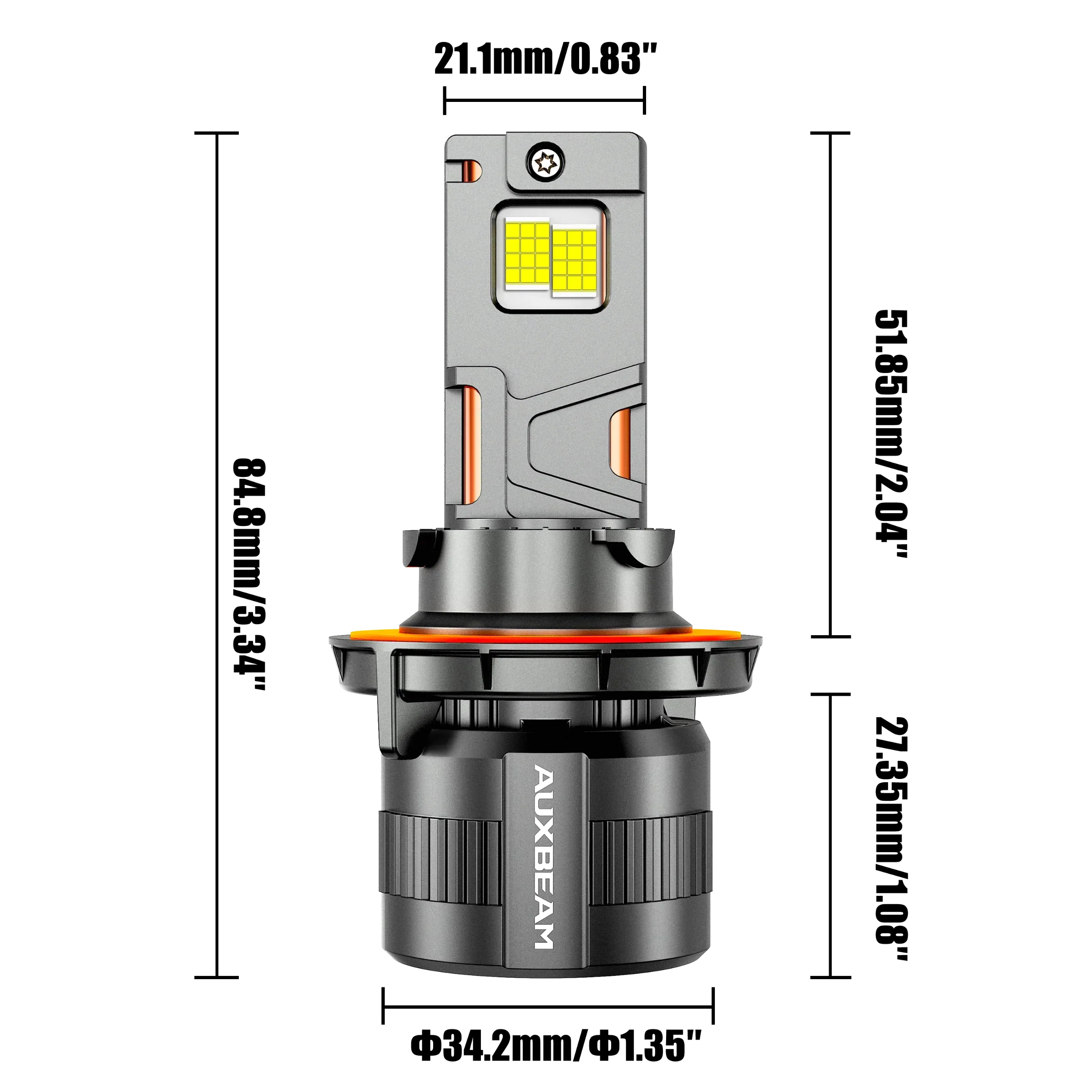 ๐H13/9008 LED Headlight Bulbs 130W 32000LM F35 Series Dual Compatibility 12V/24V 6500K Cool White | 2 Bulbs - Image 6