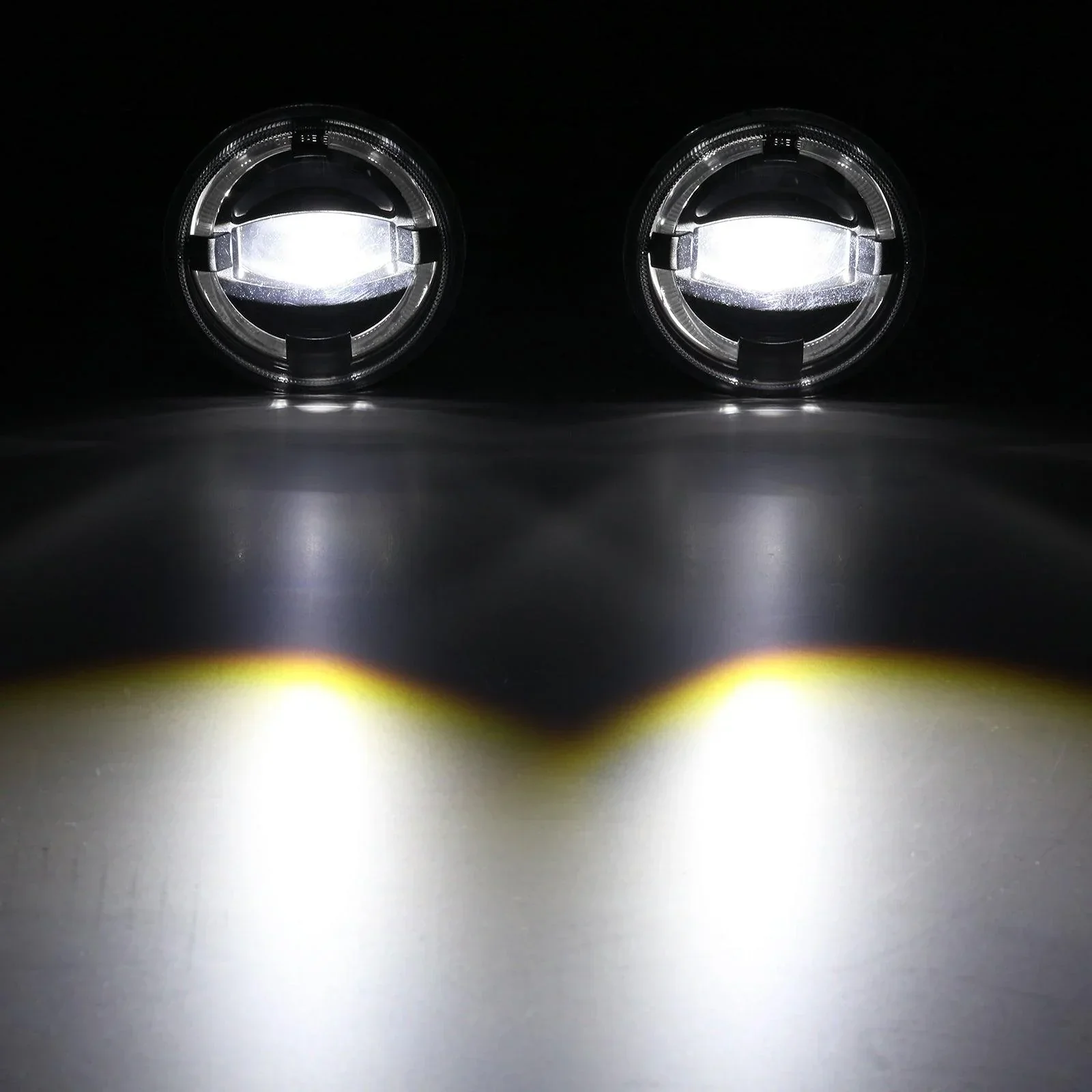 (2pcs/set) 4" 60W LED Fog Lights with White Halo Ring DRL for Jeep Wrangler JK/ Jeep Grand Cherokee/ Dodge - Image 6