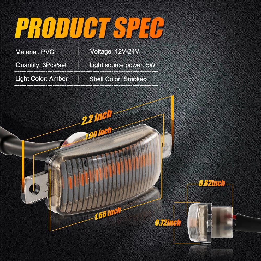 (3pcs/set)  LED Front Grille Lights Raptor Style Amber Light Fit for Dodge Ram 1500 2500 3500 (Amber shell/ Smoked shell） - Image 5