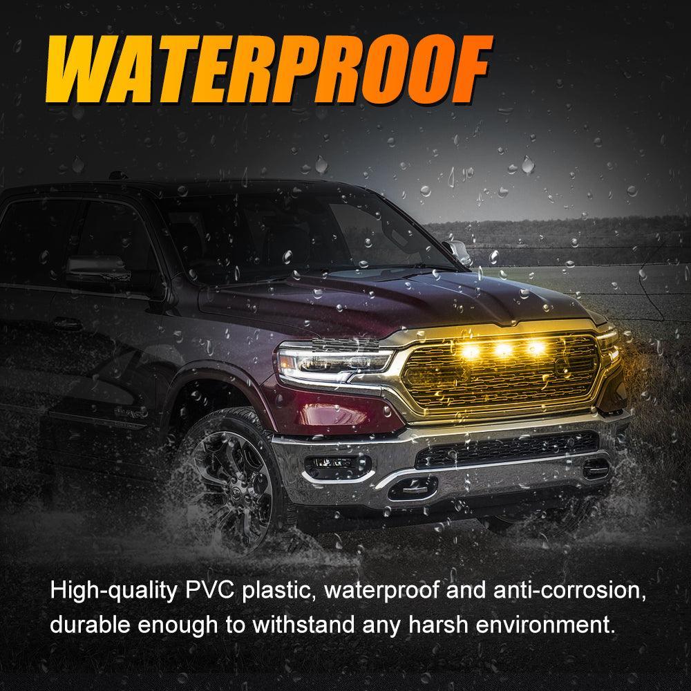 (3pcs/set)  LED Front Grille Lights Raptor Style Amber Light Fit for Dodge Ram 1500 2500 3500 (Amber shell/ Smoked shell） - Image 8