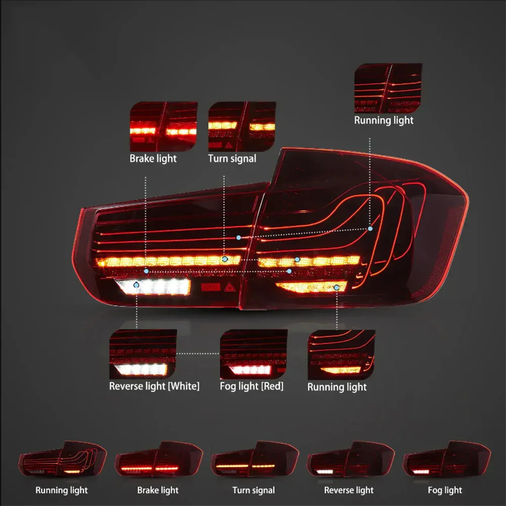 LED Laser Tail Lights Assembly CSL Style For 2012-2019 BMW 3 Series F30 F80 - Image 4