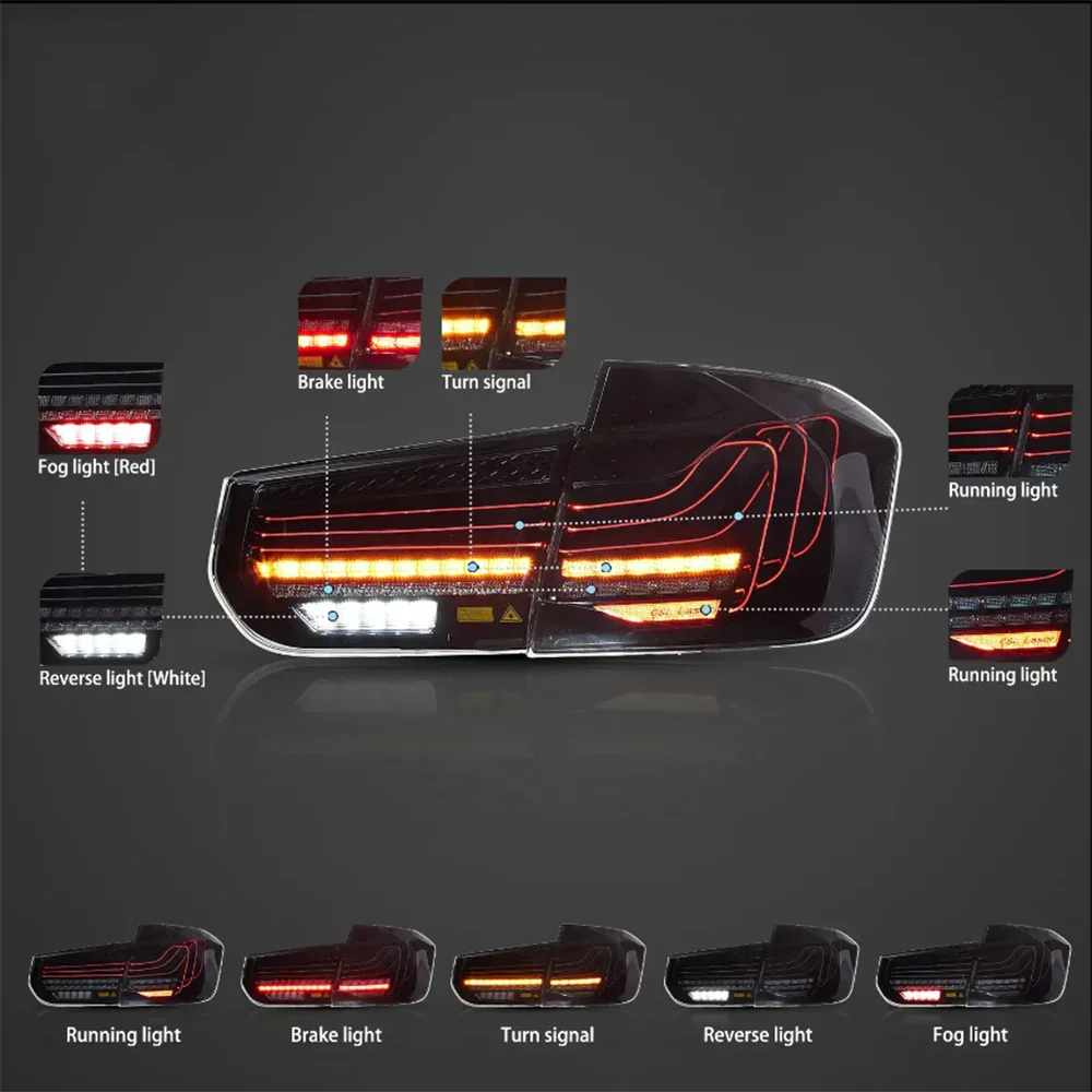 LED Laser Tail Lights Assembly CSL Style For 2012-2019 BMW 3 Series F30 F80 - Image 5