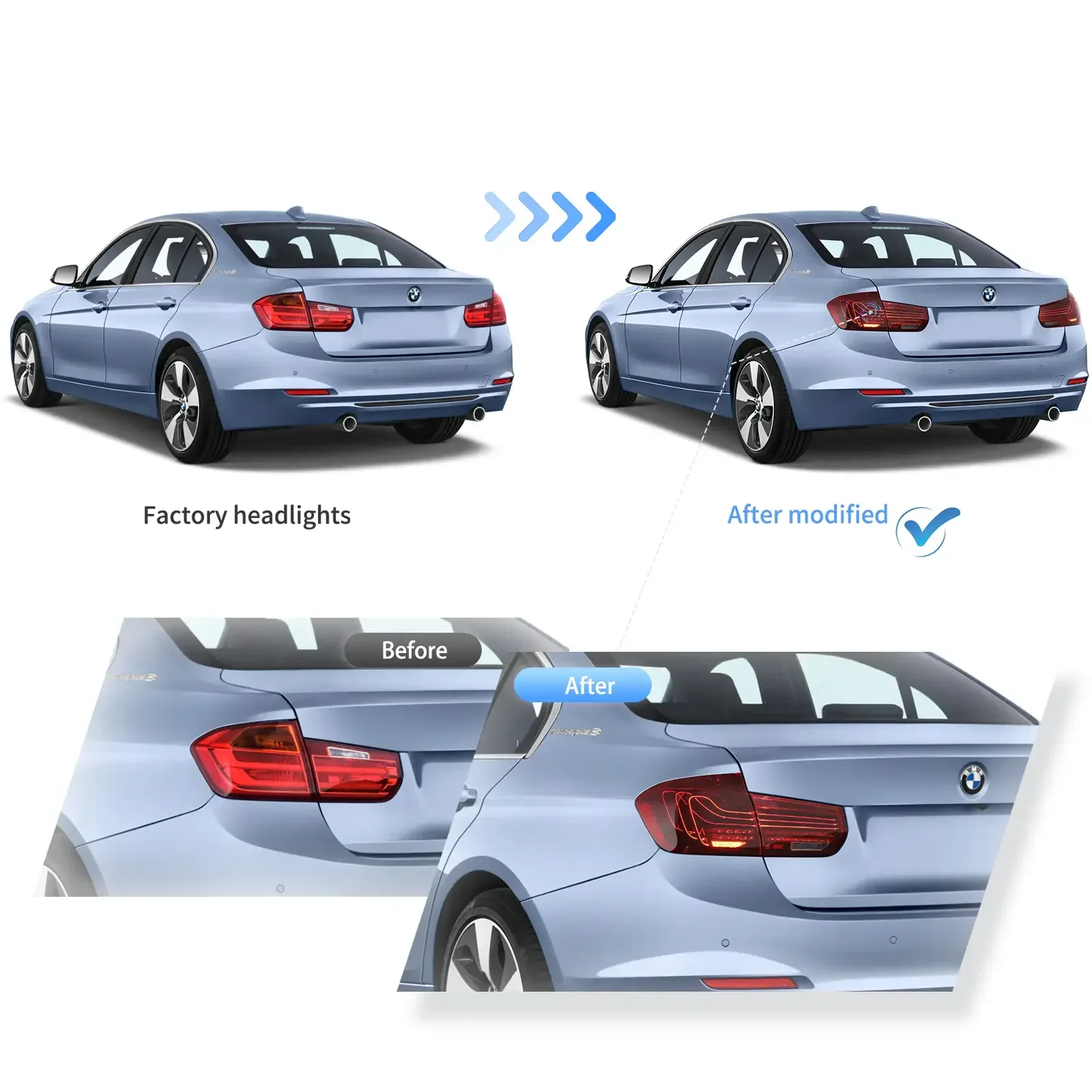 LED Laser Tail Lights Assembly CSL Style For 2012-2019 BMW 3 Series F30 F80 - Image 7
