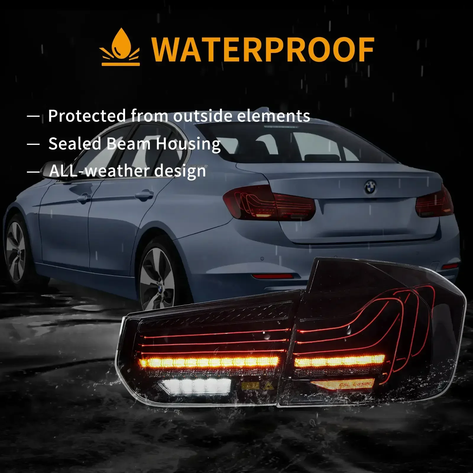 LED Laser Tail Lights Assembly CSL Style For 2012-2019 BMW 3 Series F30 F80 - Image 9