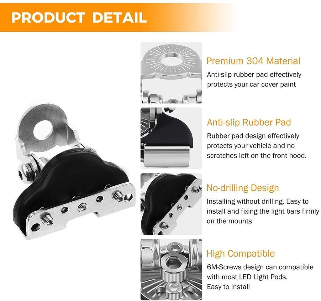 3 Inch Spot/Flood Beam LED Pods Light + Universal LED Working Lights Mounting Brackets - Image 10