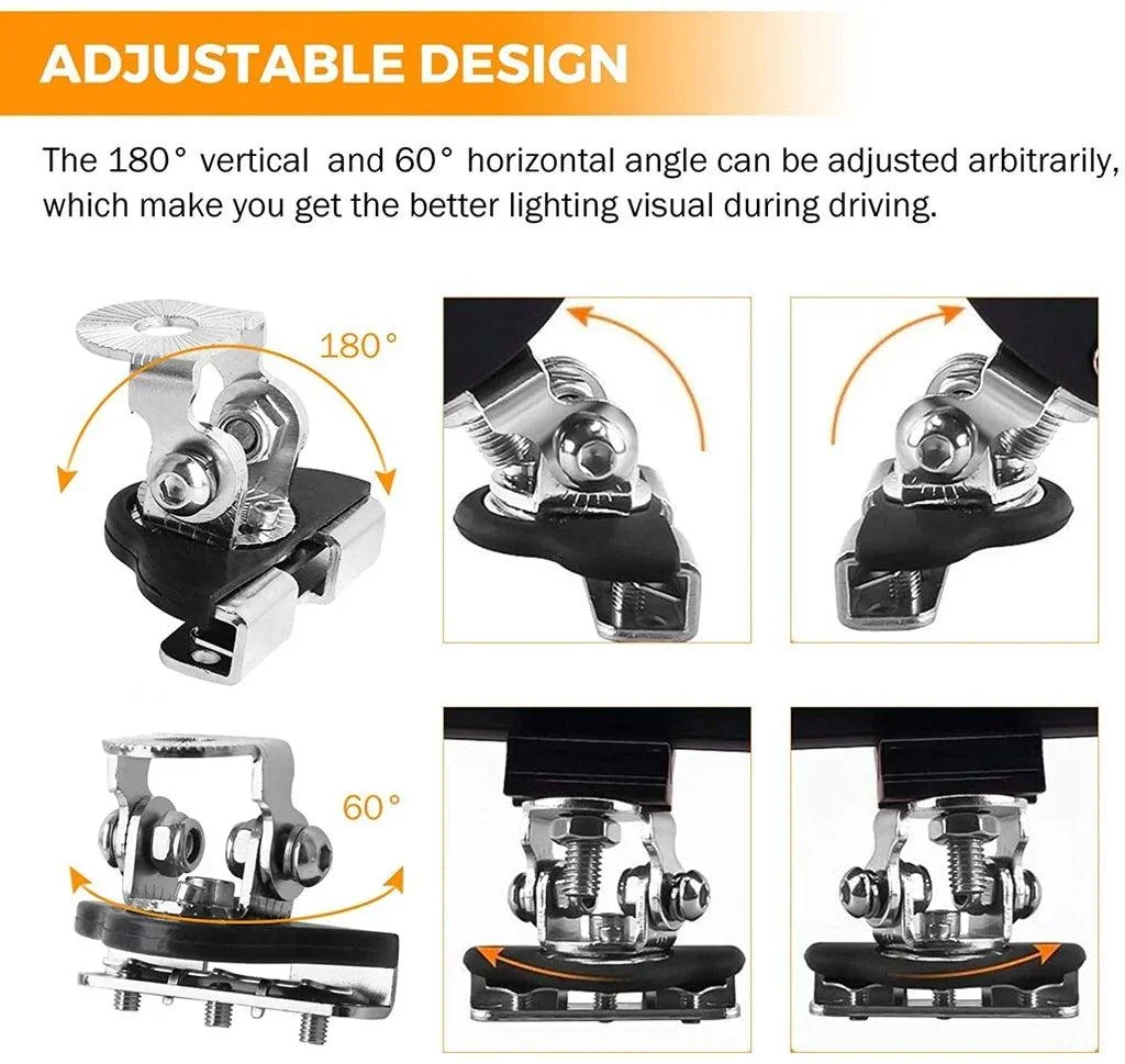 3 Inch Spot/Flood Beam LED Pods Light + Universal LED Working Lights Mounting Brackets - Image 11