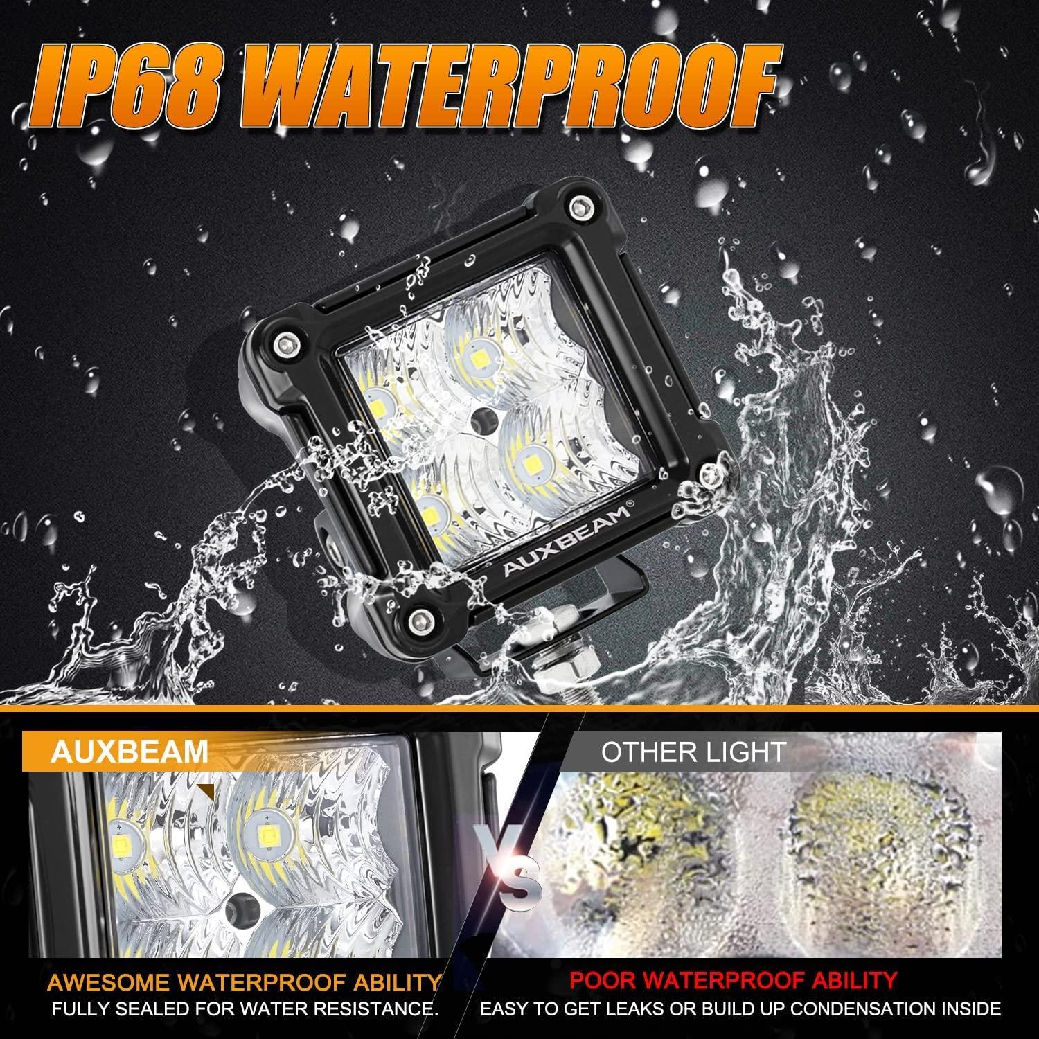 3 Inch Spot/Flood Beam LED Pods Light + Universal LED Working Lights Mounting Brackets - Image 7