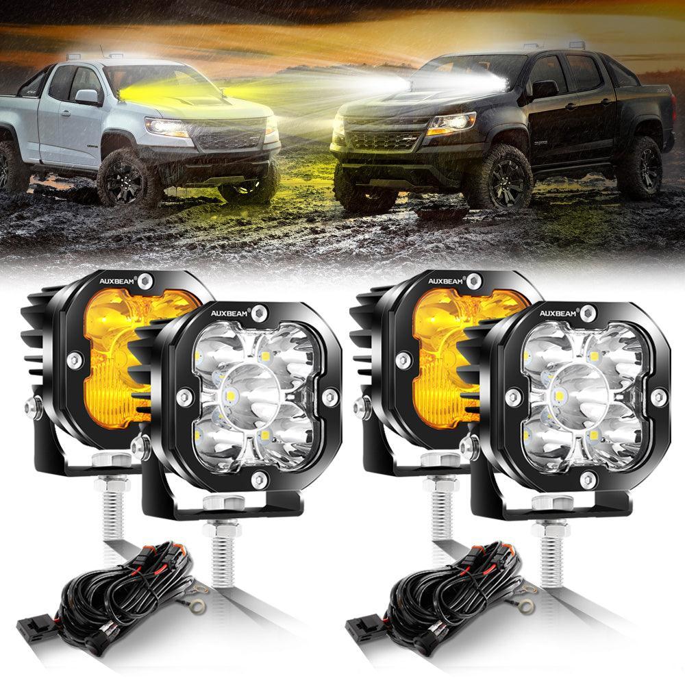 3 Inch 80W 9600LM LED Pods Lights White&Amber for CHEVROLET - Image 11