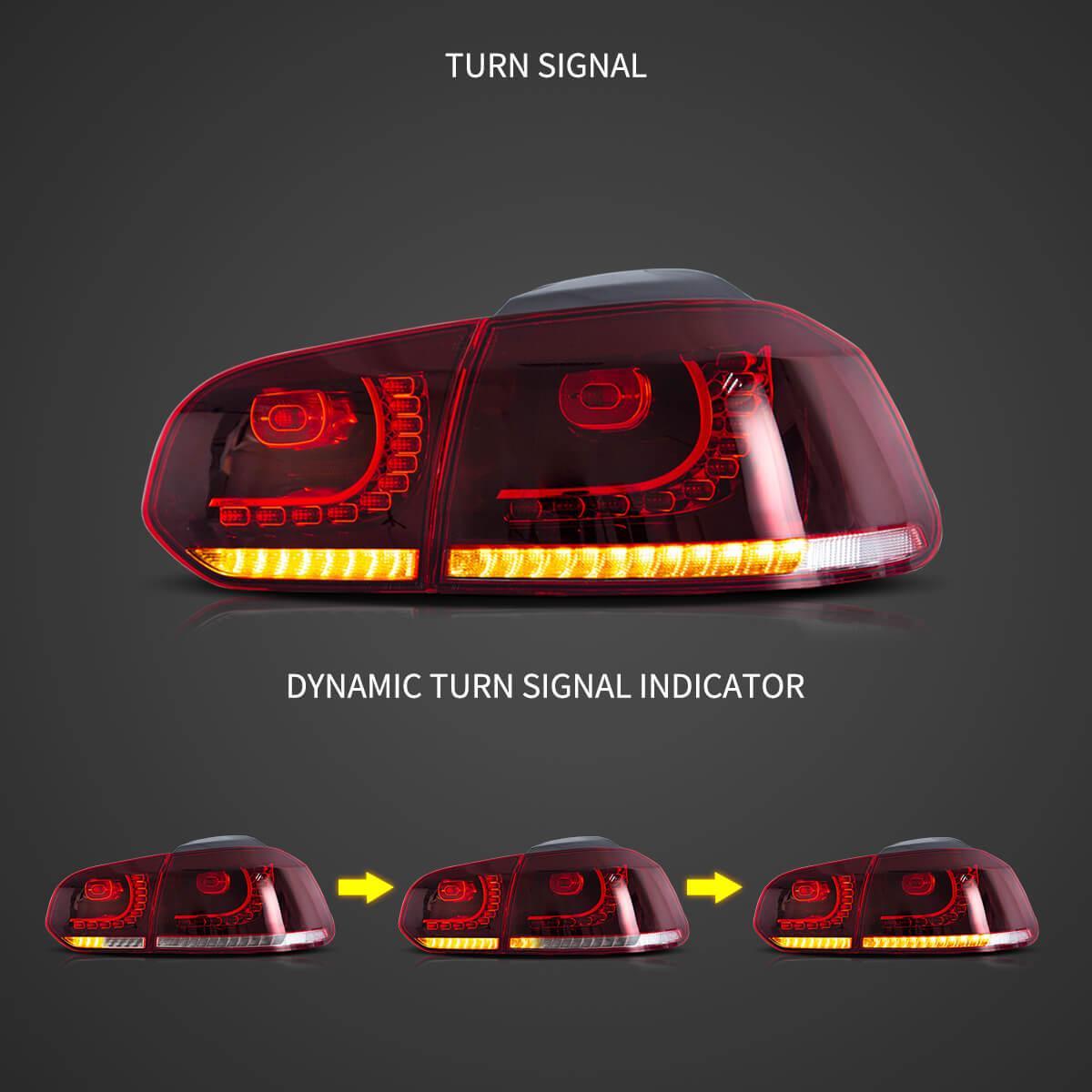 LED Tail Light Assembly With Amber Sequential Turn Signal For 2008-2014 VW Golf 6th Gen Mk6 Hetchback - Image 8