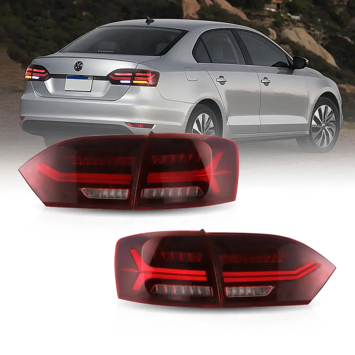 LED Tail Light Assembly With Full LED Sequential Turn Signal For 2011-2014 Volkswagen Jetta/Sagitar 6th Gen (A6) - Image 2
