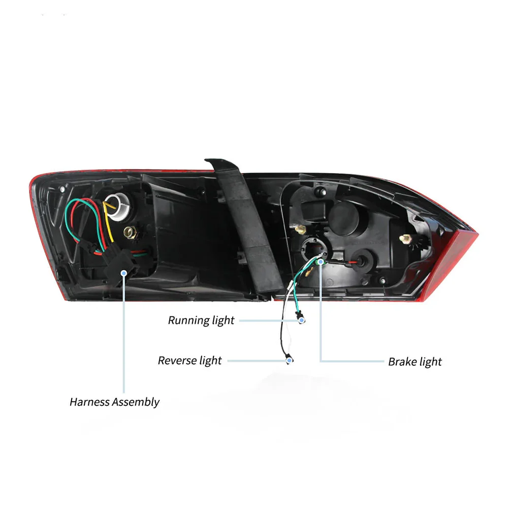 LED Tail Light Assembly With Full LED Sequential Turn Signal For 2011-2014 Volkswagen Jetta/Sagitar 6th Gen (A6) - Image 9