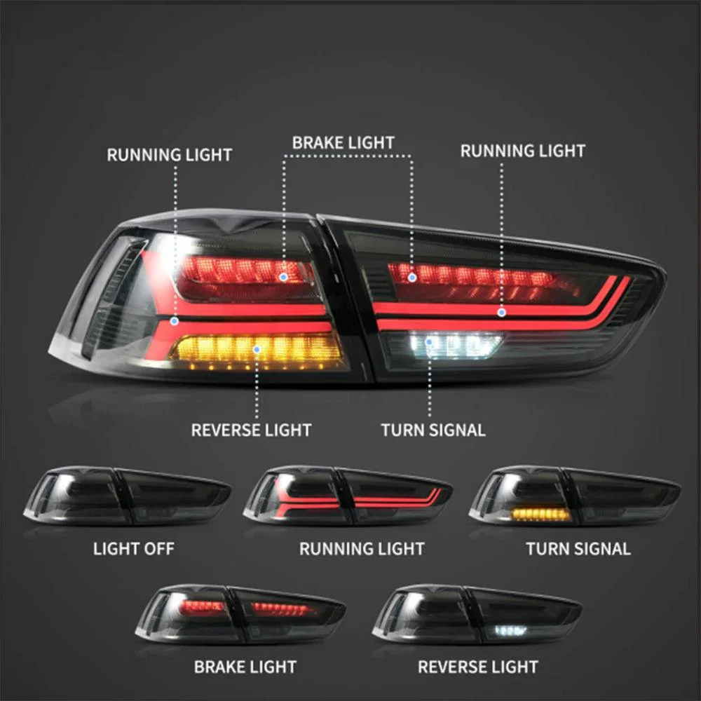 LED Tail Light Assembly With Sequential Turn Signal For 2008-2017 Mitsubishi Lancer & EVO X - Image 16