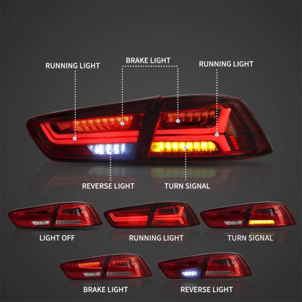 LED Tail Light Assembly With Sequential Turn Signal For 2008-2017 Mitsubishi Lancer & EVO X - Image 18