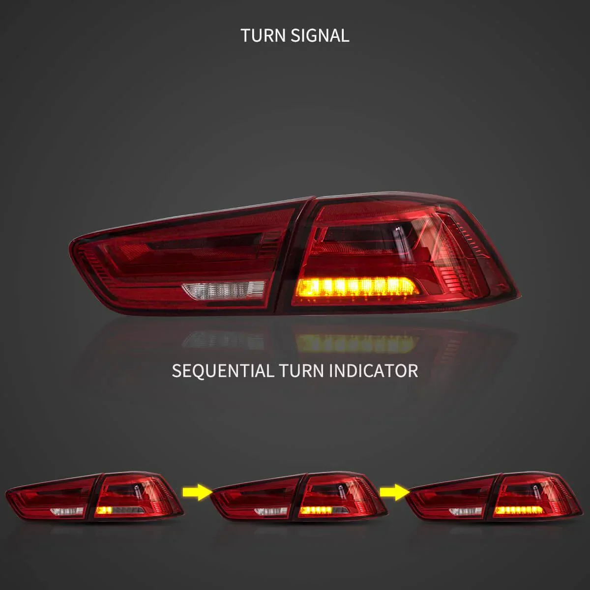 LED Tail Light Assembly With Sequential Turn Signal For 2008-2017 Mitsubishi Lancer & EVO X - Image 4