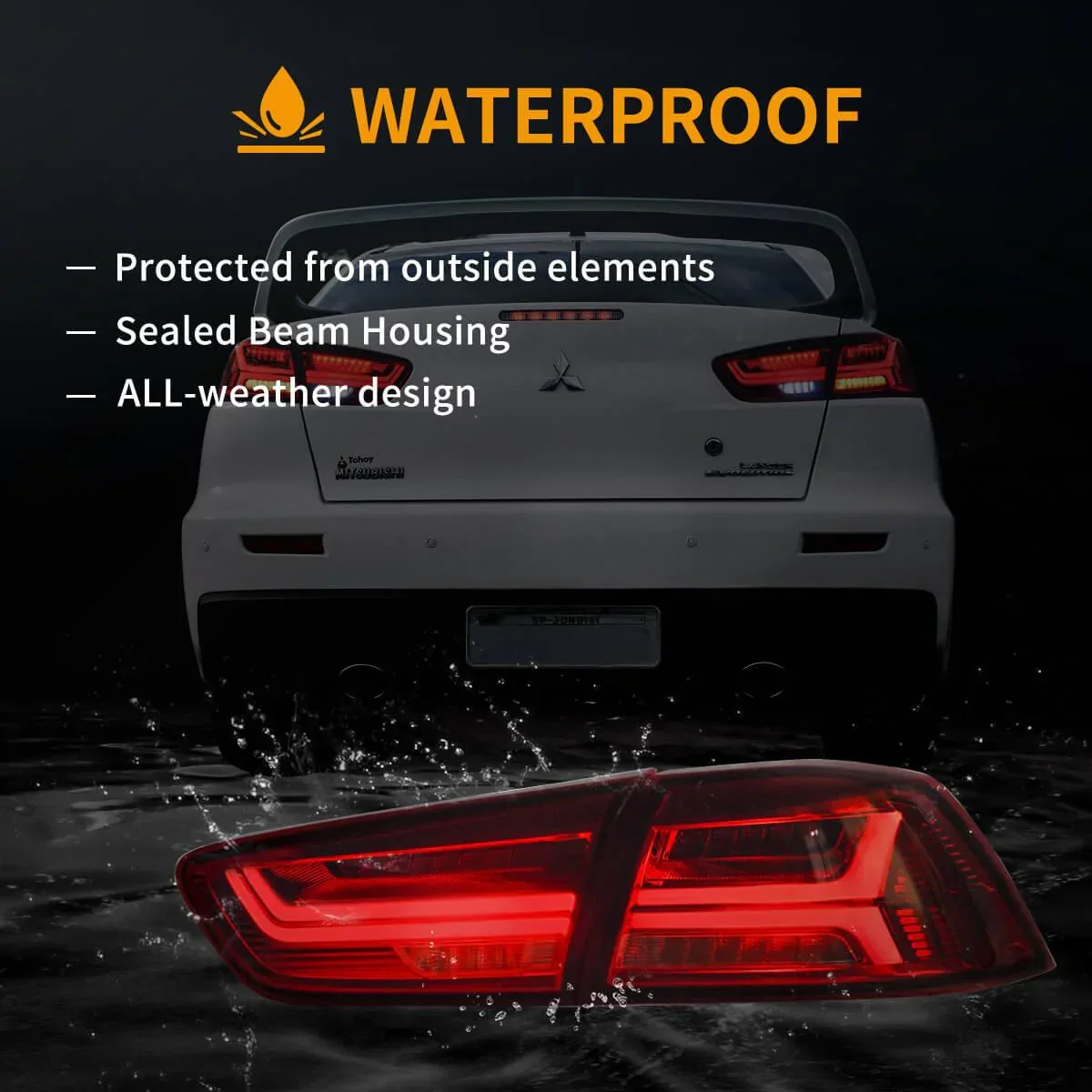 LED Tail Light Assembly With Sequential Turn Signal For 2008-2017 Mitsubishi Lancer & EVO X - Image 9