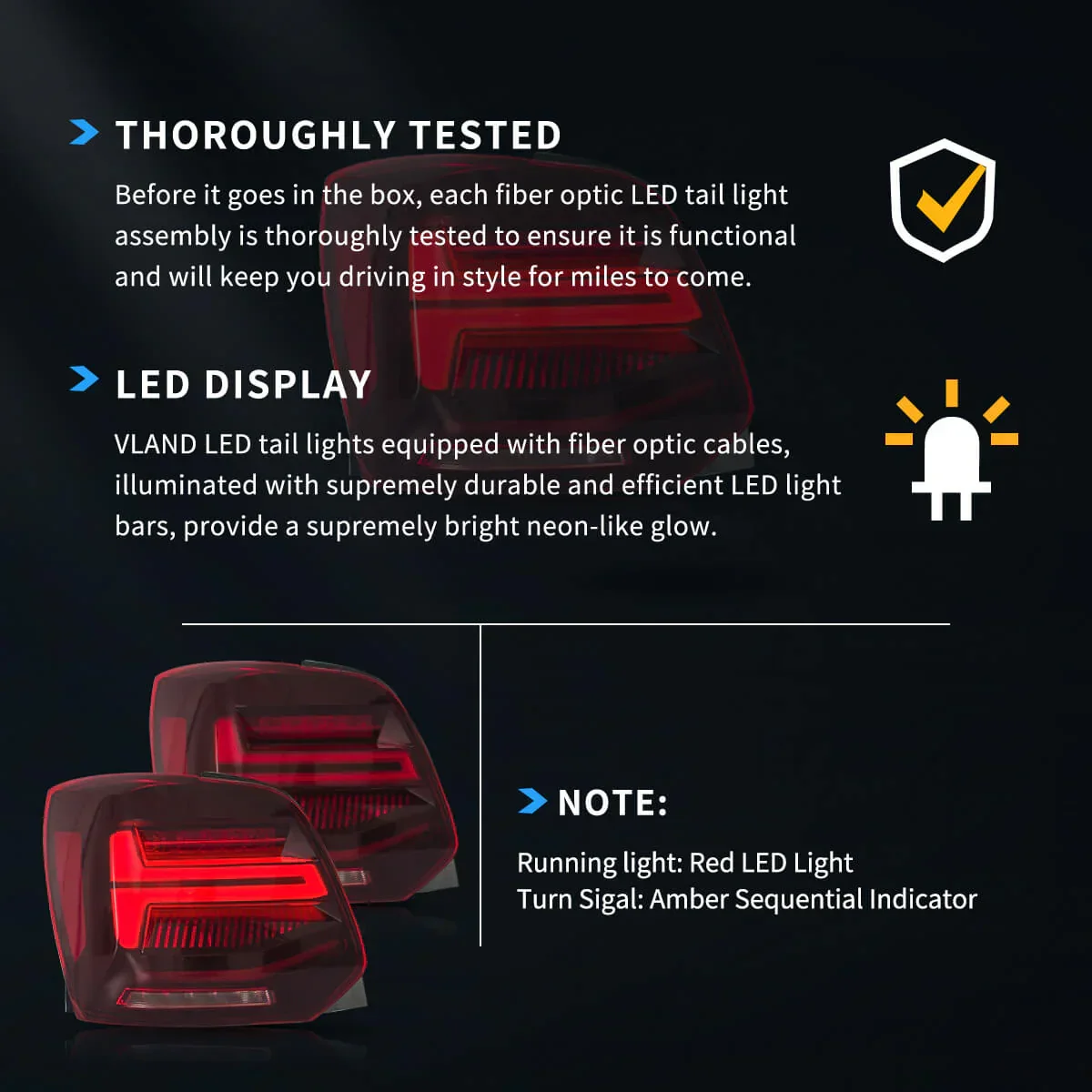 LED Tail Light Assembly With Sequential Turn Signal For 2009-2017 Volkswagen Polo 5th Gen (LWB/SWB） - Image 12