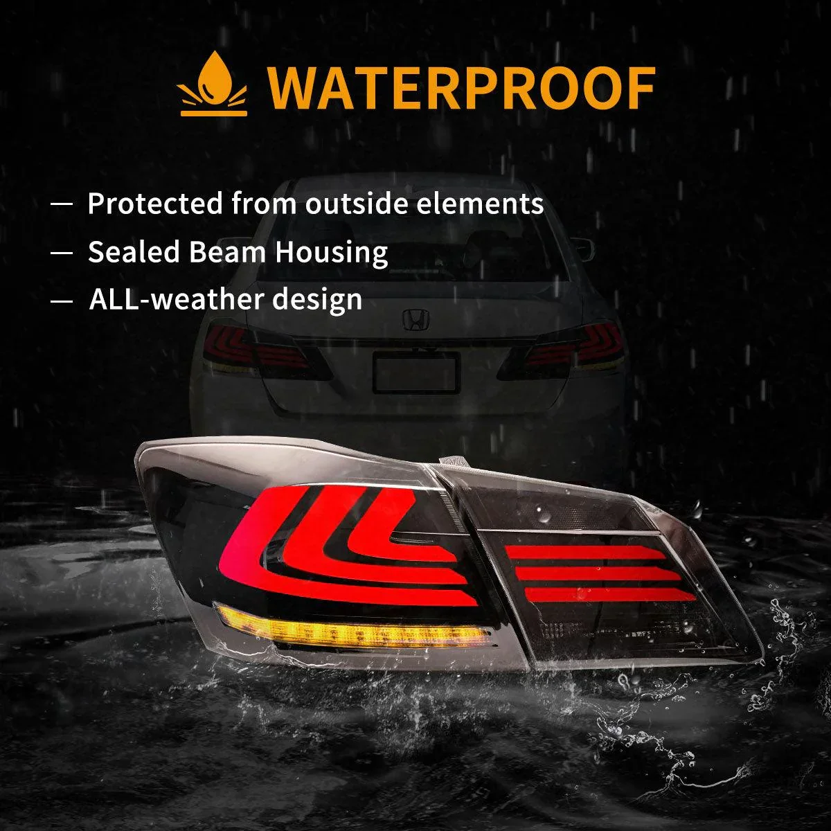 LED Tail Light Assembly With Sequential Turn Signal For 2013-2017 Honda Accord 9th Gen Sedan - Image 14