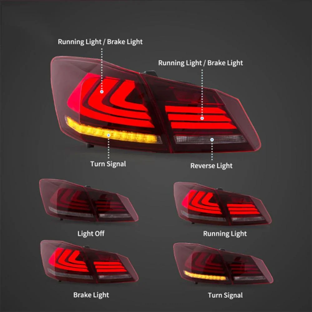LED Tail Light Assembly With Sequential Turn Signal For 2013-2017 Honda Accord 9th Gen Sedan - Image 9