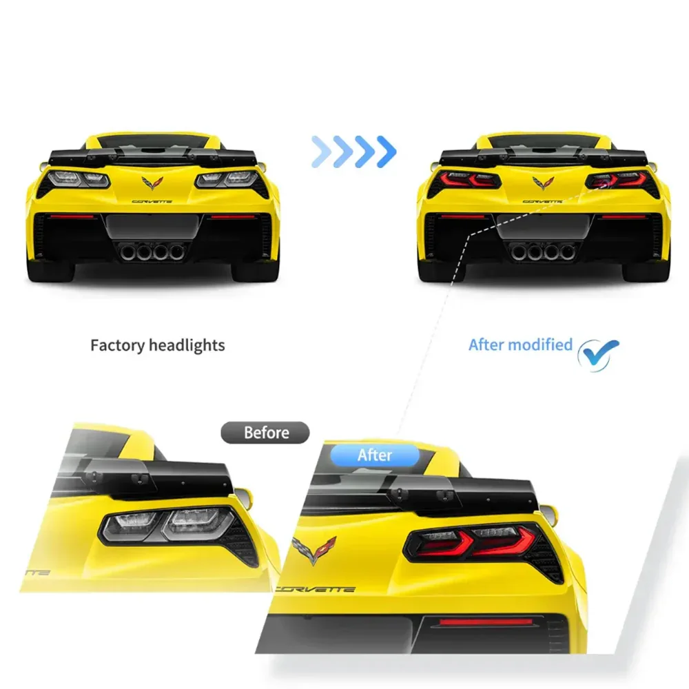 LED Tail Light Assembly With Sequential Turn Signal For 2014-2019 Chevorlet Corvette C7 - Image 7