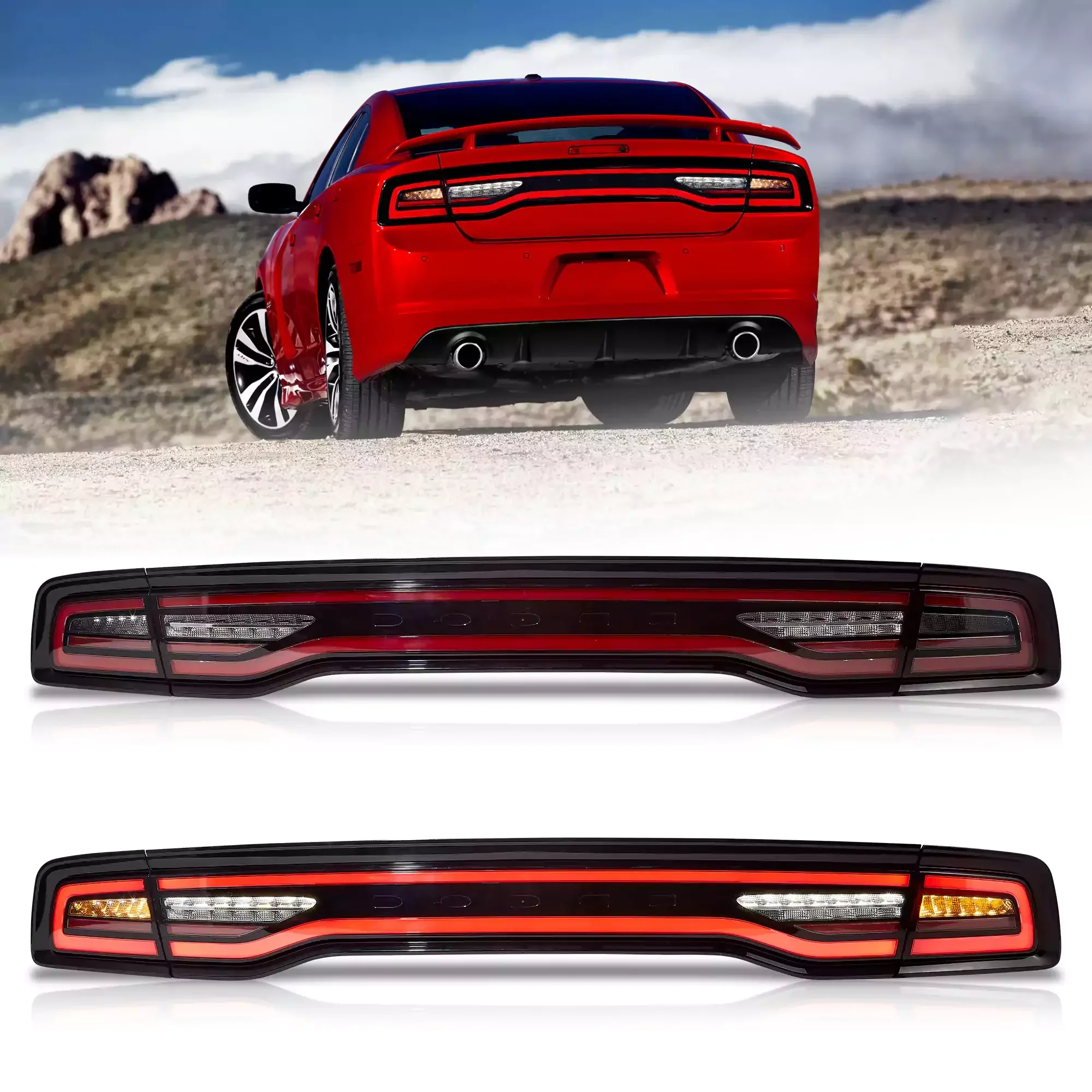 LED Tail Lights Assembly Full LED W/Start-Up Animation For 2011-2014 Dodge Charger - Image 13