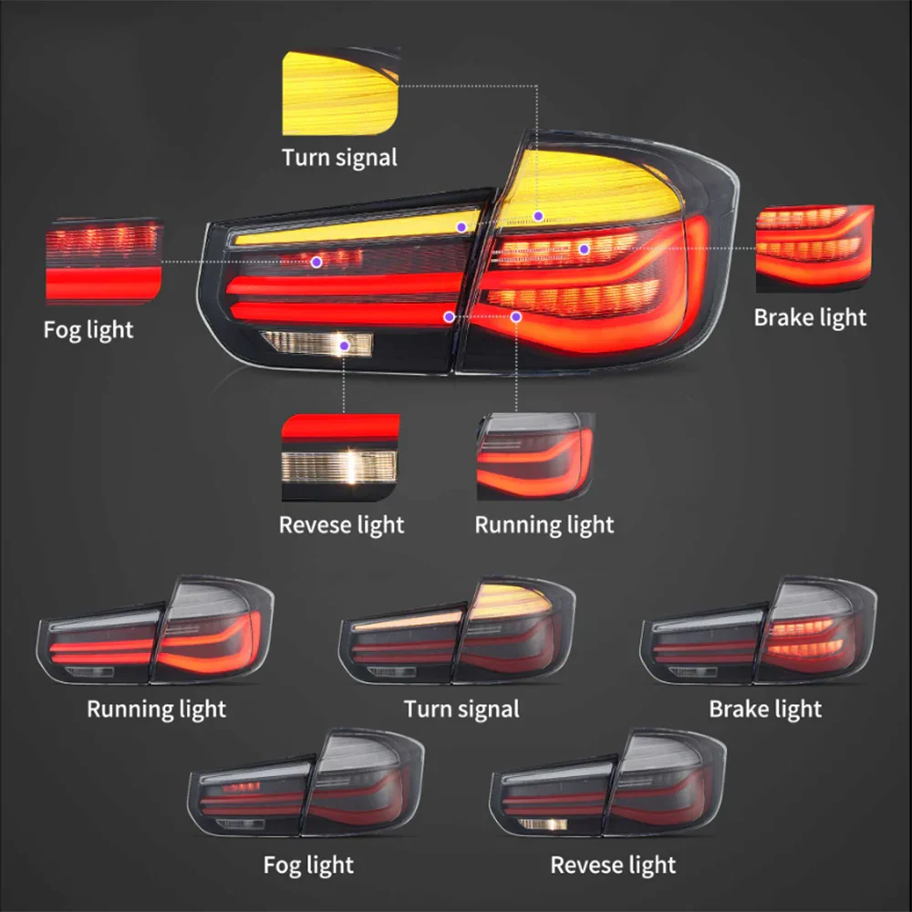 LED Tail Lights Assembly LCl-Style For 2012-2019 BMW 3 Series - Image 14
