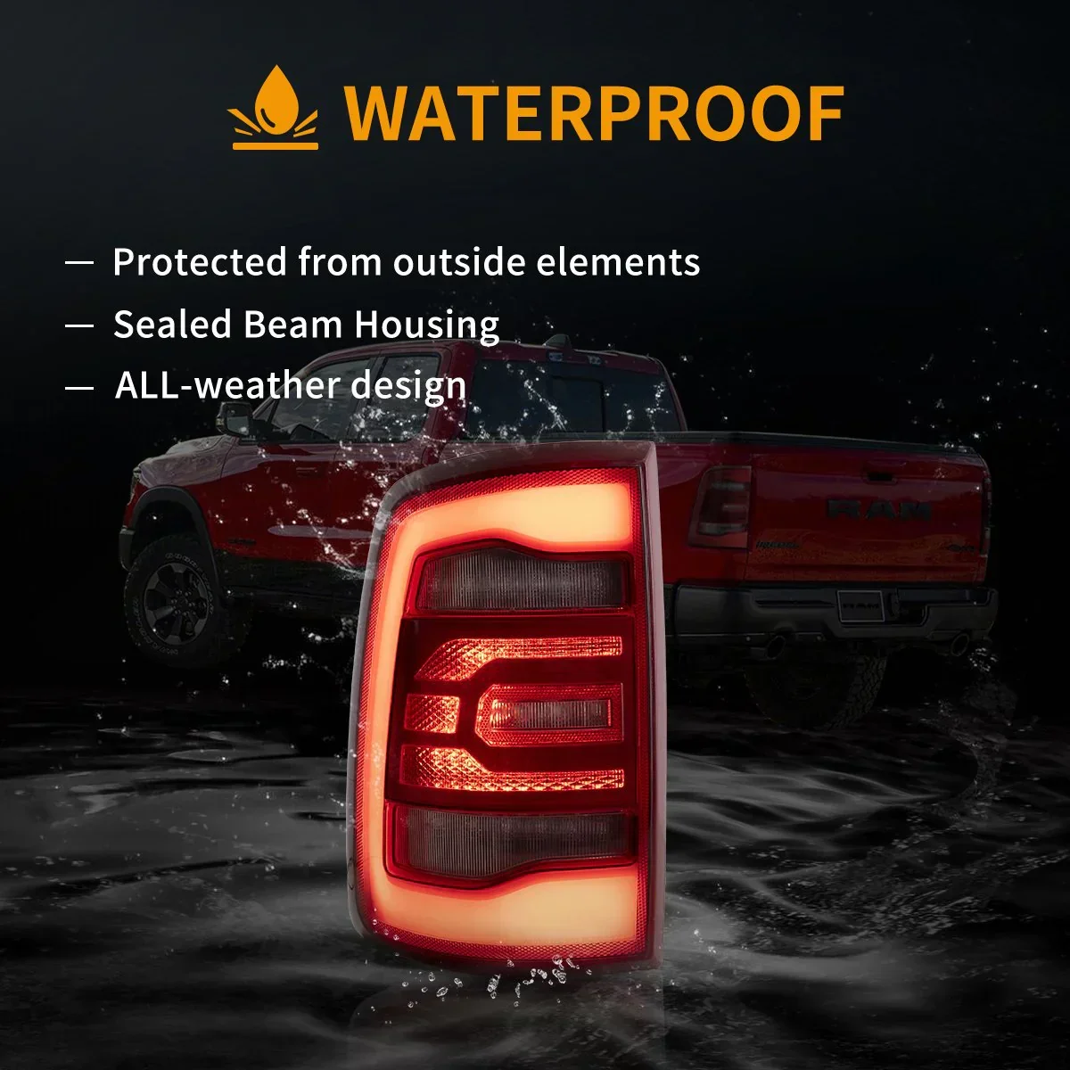 LED Tail Lights Assembly With Red Sequetial Turn Signal For 2009-2018 Dodge Ram 4th Gen (DS/DJ/D2) - Image 8