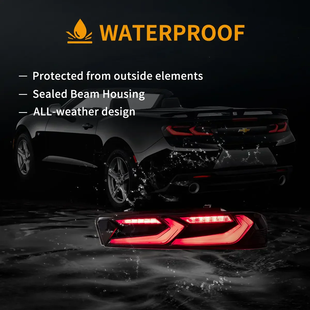 LED Tail Lights Assembly With Sequential Turn Signal With Reverse Lights For 2016-2018 Chevrolet Camaro (Fit For American Models) - Image 8