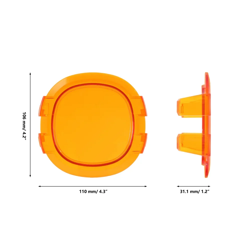 P4 Series 4 Inch Round LED Pod Lights Dark Amber Cover Light Shield Cover - Image 5