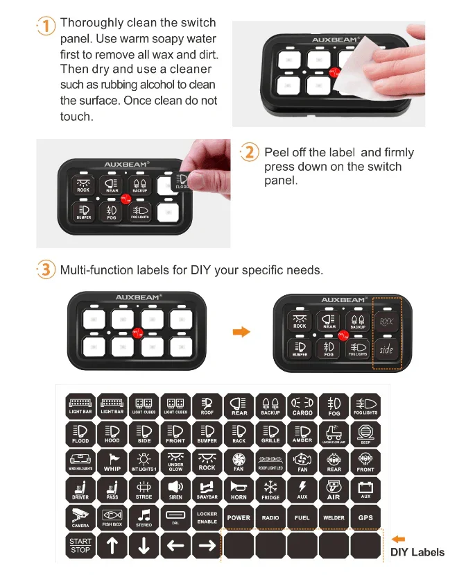 Single Series 8 Gang(BA80) LED Switch Panel Kit Automatic Dimmable Universal(One-Sided Outlet) Blue - Image 13