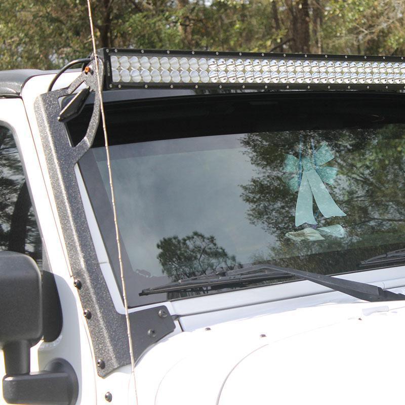 52" Straight Light Bar Windshield Mounting Brackets for 2007-2017 Jeep Wrangler JK - Image 3