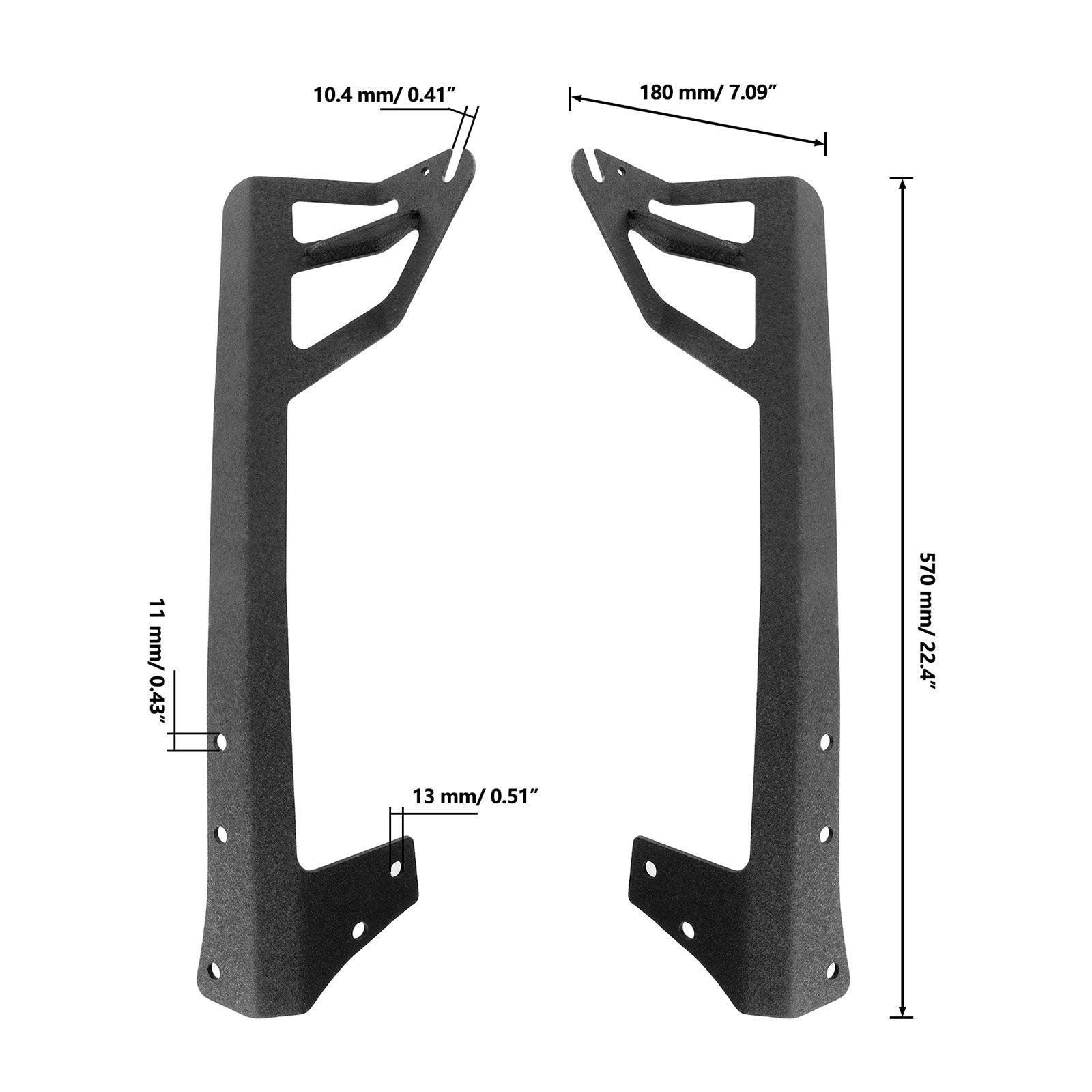 50" Straight Light Bar Windshield Mounting Brackets for 2007-2017 Jeep Wrangler JK - Image 4