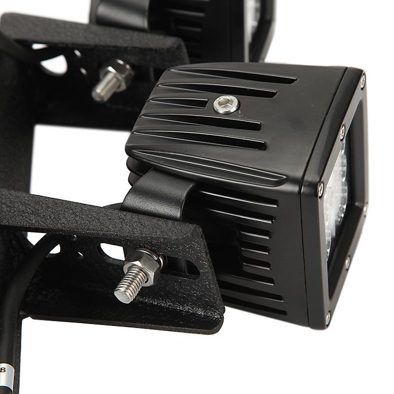 2pcs Black Dual A-Pillar Light Lower Windshield Hinge Mounting Brackets LED Pod Light for 2007-2017 Jeep Wrangler JK - Image 9