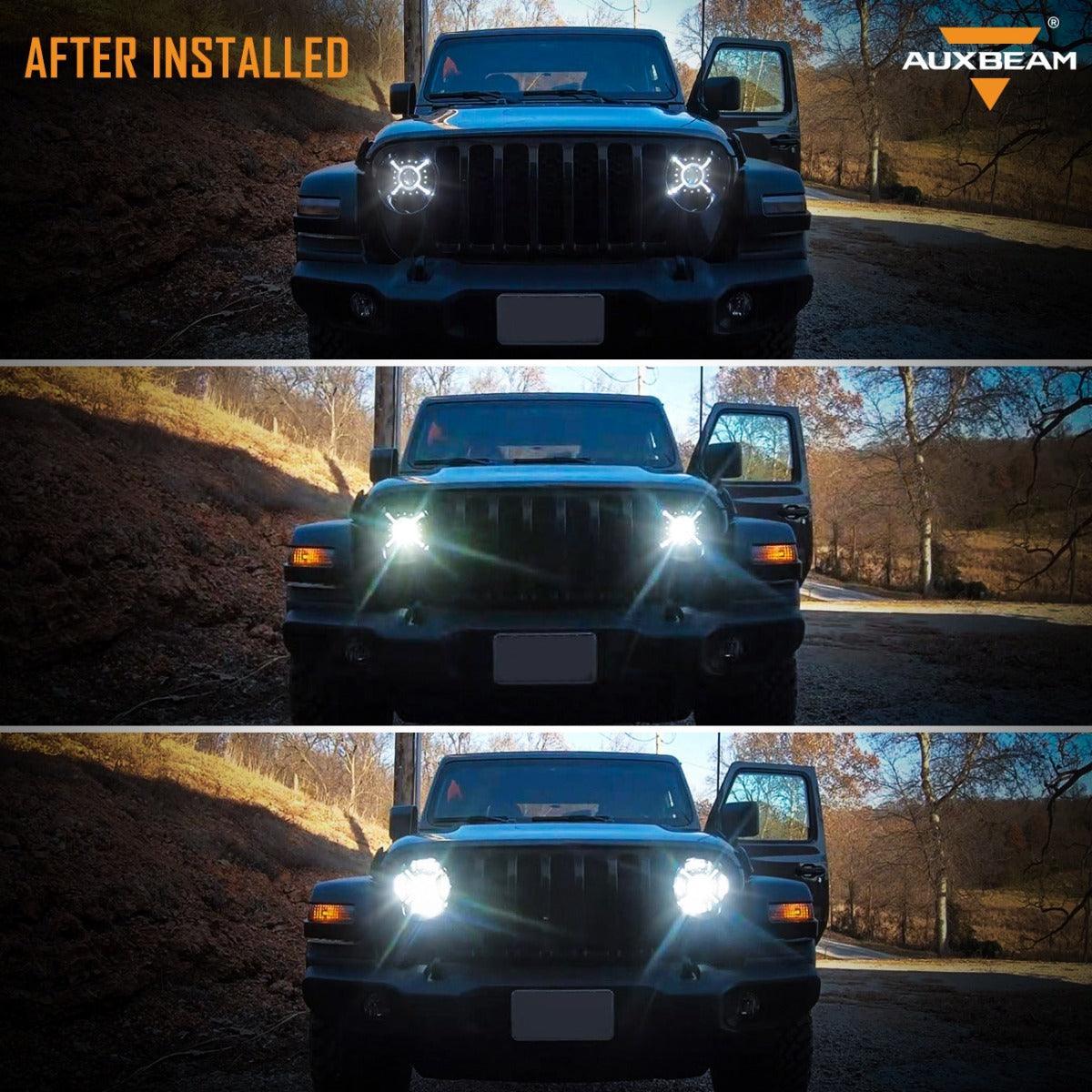 (2pcs/set) 9'' Round  100W LED light with Hi-Lo Beam & DRL for 2018-2022 Jeep Wrangler JL, 2019-2022 Gladiator JT - Image 8