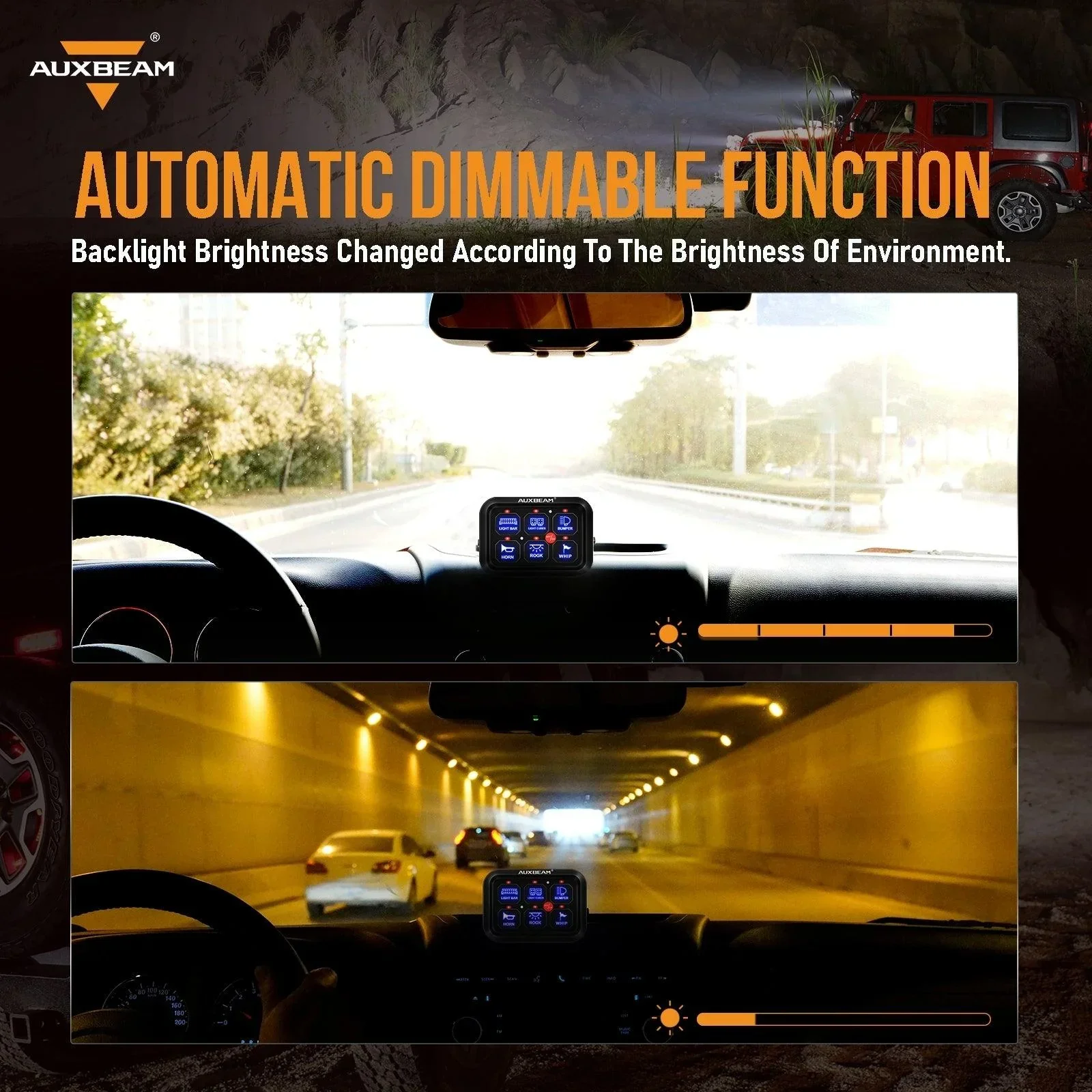 Single Series 6 Gang (BC60) LED Switch Panel, Off Road Light Controller (Blue) - Image 6
