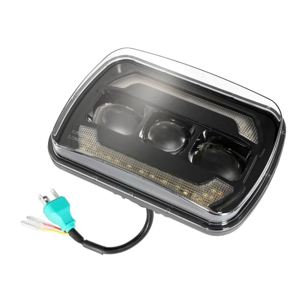 (2pcs/set) 7x6 Inch Sealed Beam LED Headlights with Hi-Lo Beam Yellow Turn Signal White DRL Lamps - Image 10