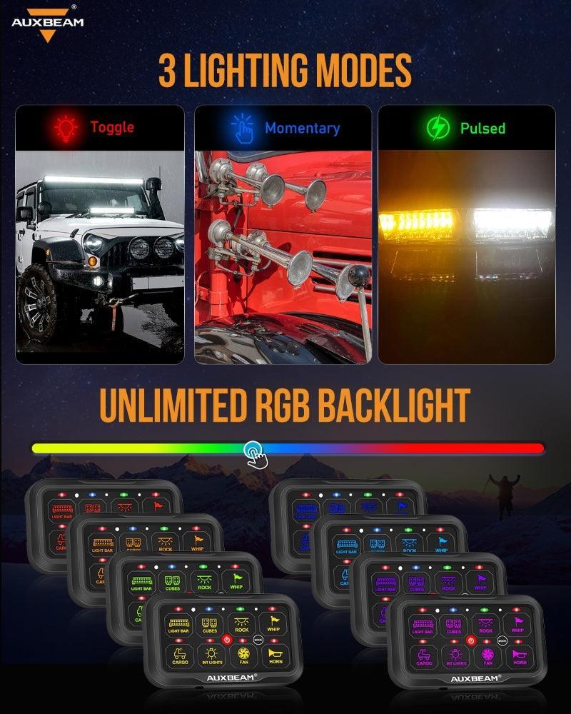 AUXBEAM AR-800 RGB Switch Panel, Off Road Lights Controller - Image 3