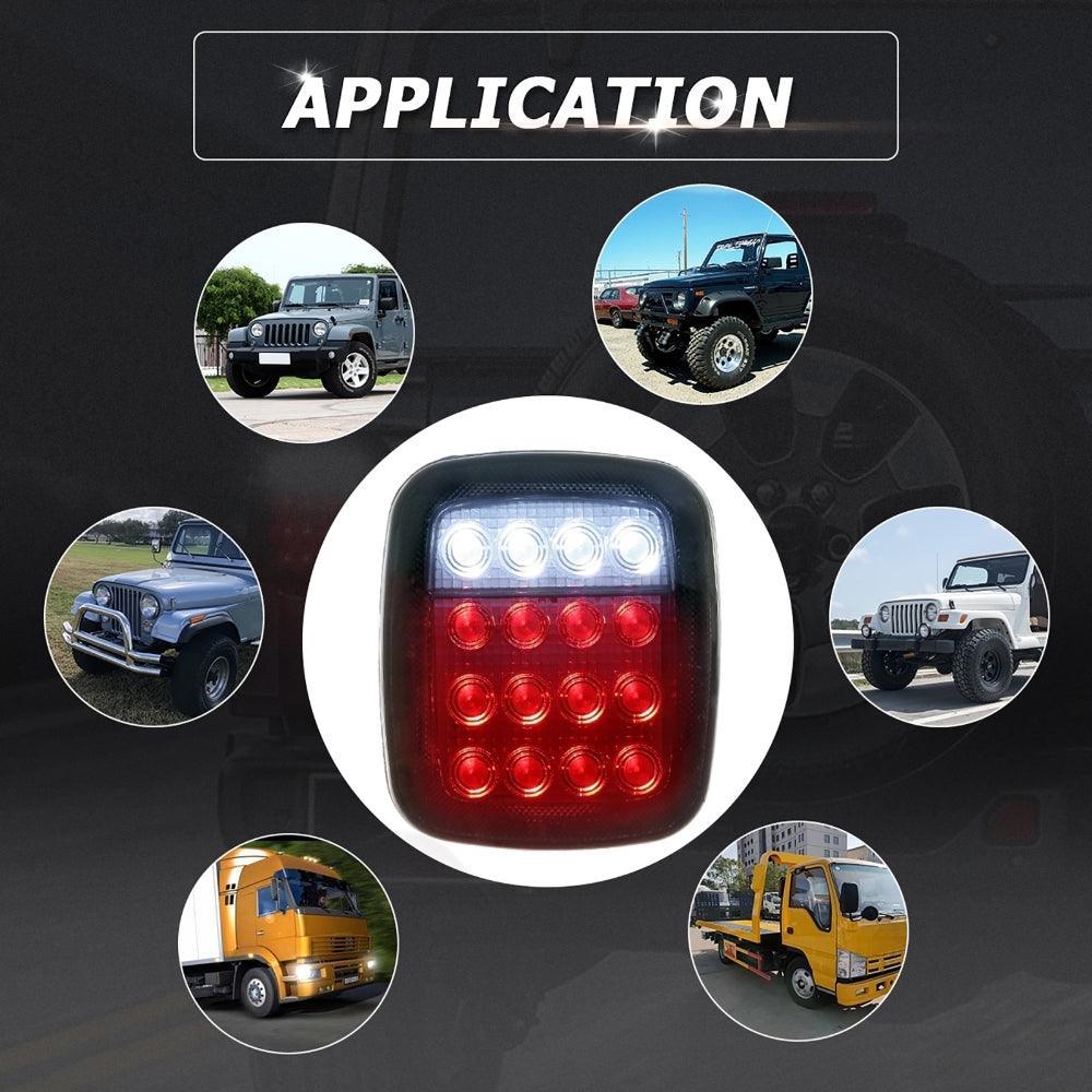 (2pcs/set) Universal Tail Lights 16LEDs for Jeep Wrangler YJ TJ CJ Truck Trailer Boat (Smoked) - Image 6