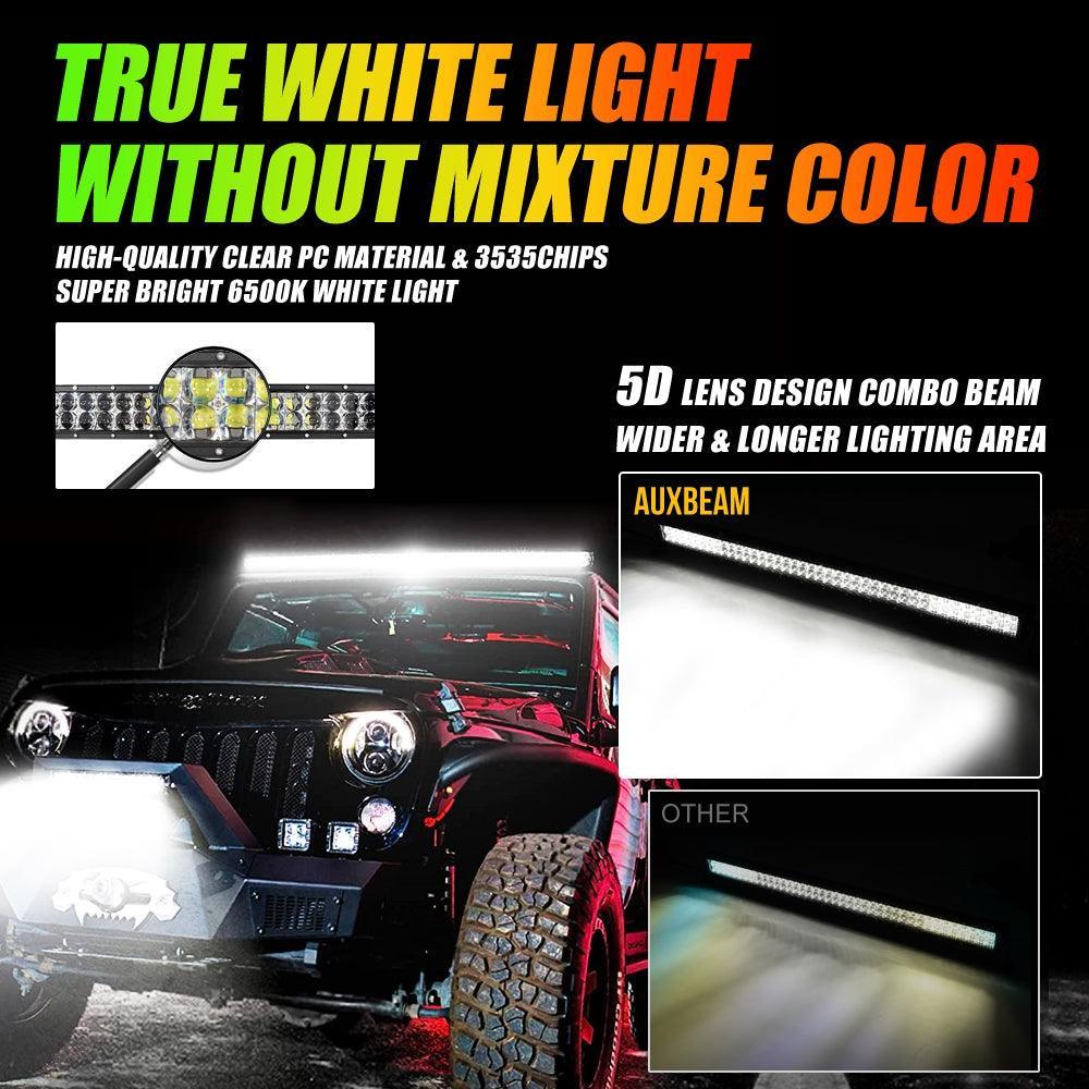 New 42 Inch V-PRO Series Straight RGBW Color Changing Off Road Led Light Bar - Image 2