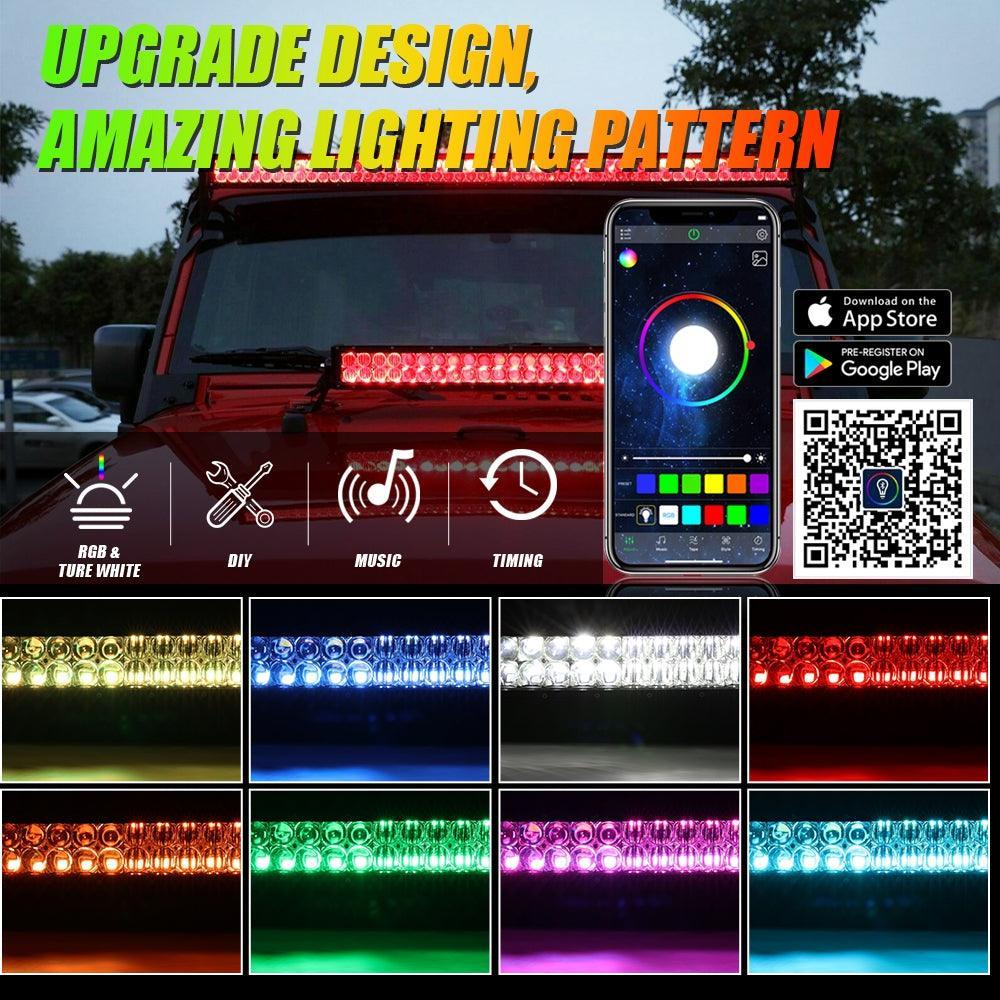 New 42 Inch V-PRO Series Straight RGBW Color Changing Off Road Led Light Bar - Image 3