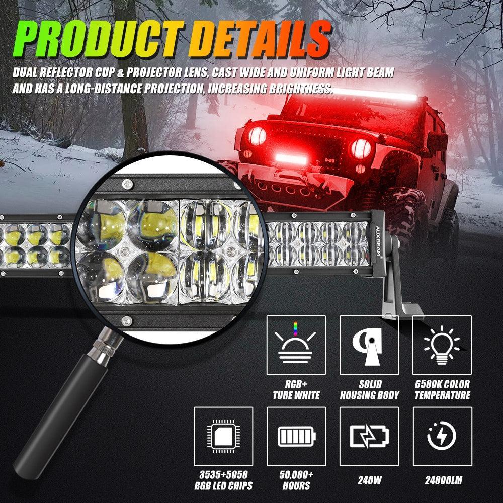New 42 Inch V-PRO Series Straight RGBW Color Changing Off Road Led Light Bar for ATV UTV SIDE BY SIDES - Image 4
