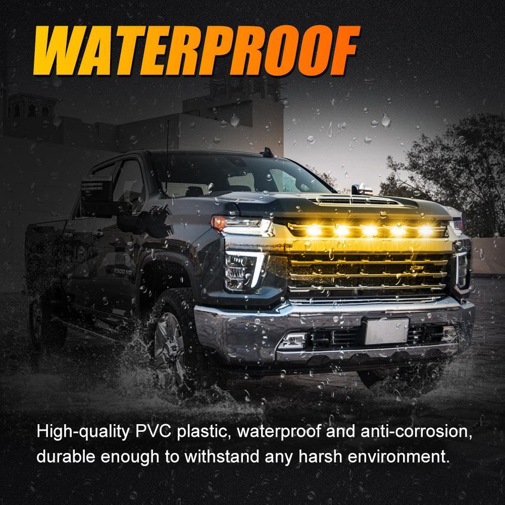 (5pcs/set)  LED Front Grille Lights Raptor Style Amber Light Universal Car Modification - Image 6