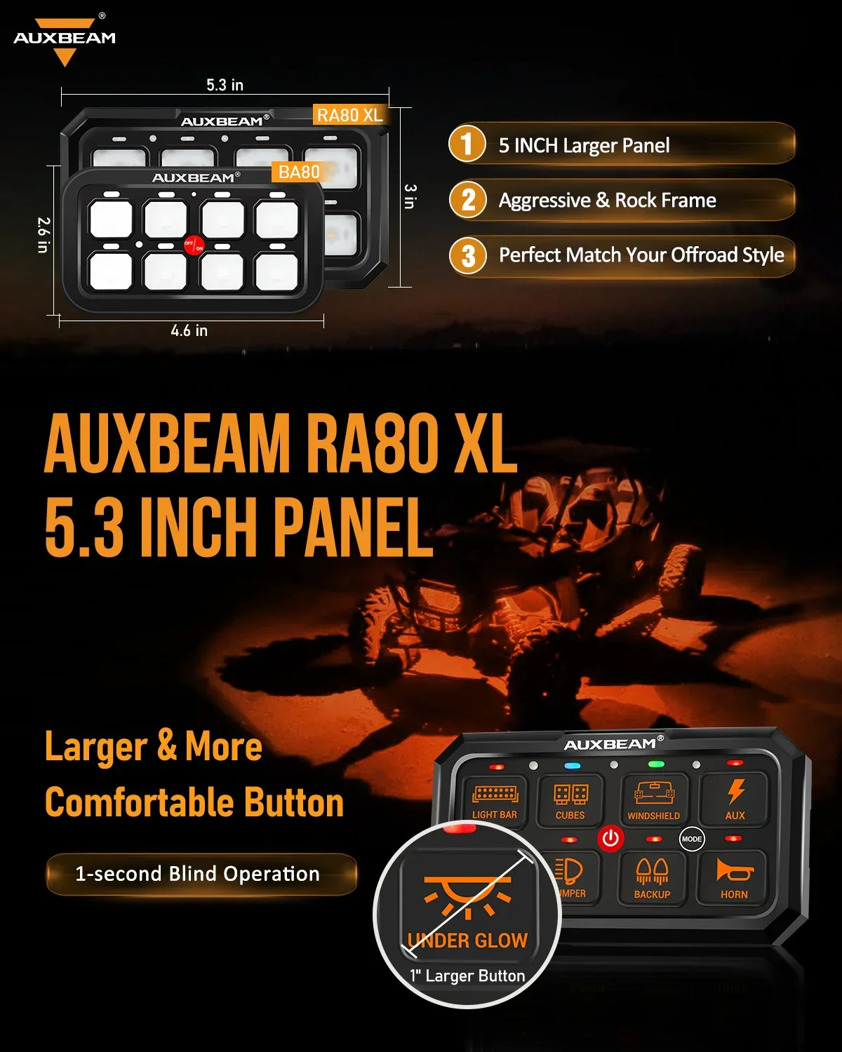 RGB Series 8 Gang (RA80 XL) Switch Panel, Larger Size, Toggle/ Momentary/ Pulsed Mode Supported - Image 4
