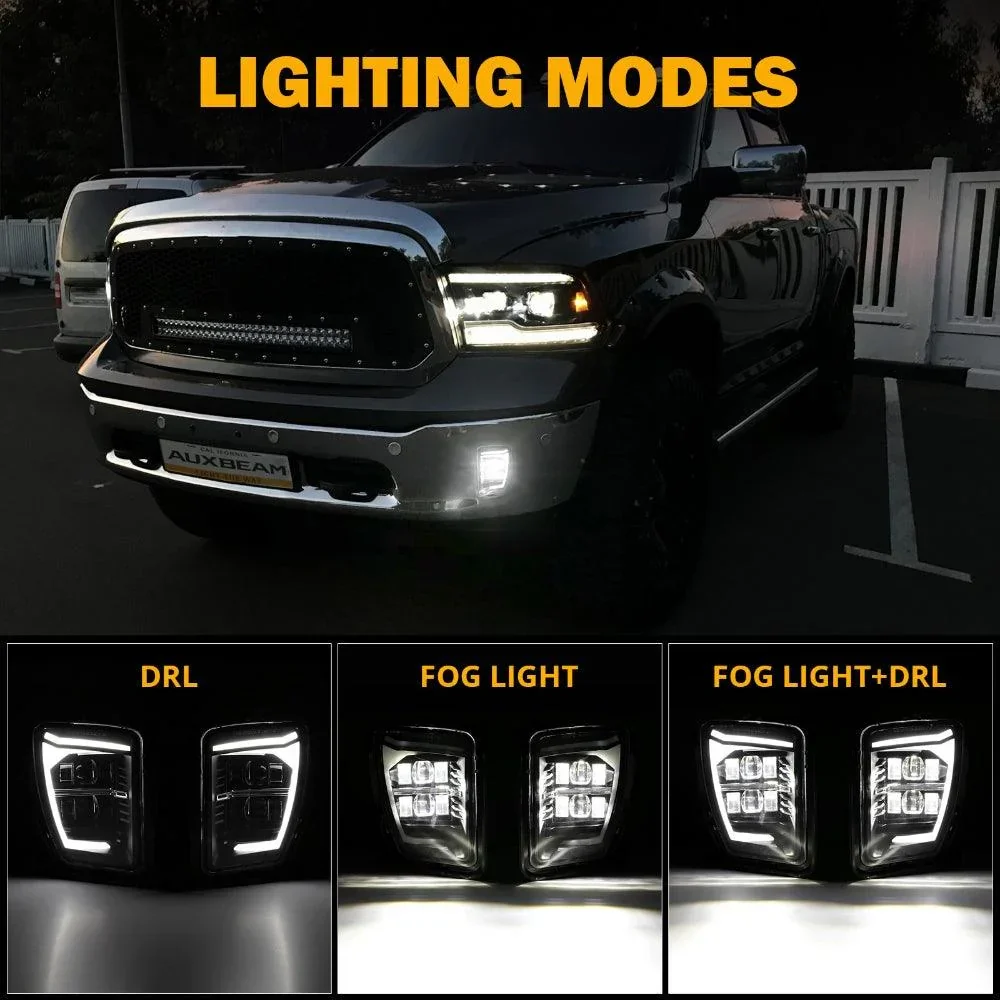 (2pcs/set) DOT Approved LED Fog Lights with DRL for 2013-2018 Dodge Ram 1500 - Image 2