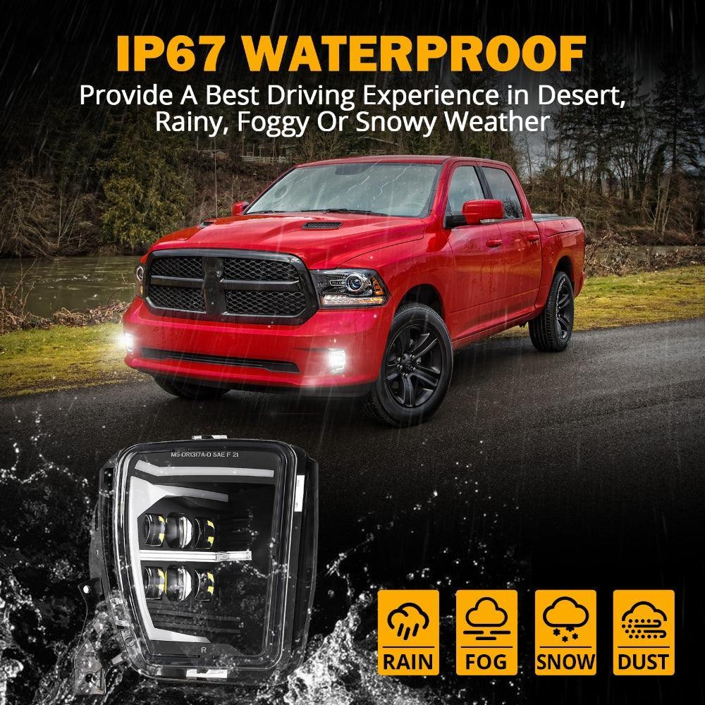 (2pcs/set) DOT Approved LED Fog Lights with DRL for 2013-2018 Dodge Ram 1500 - Image 6