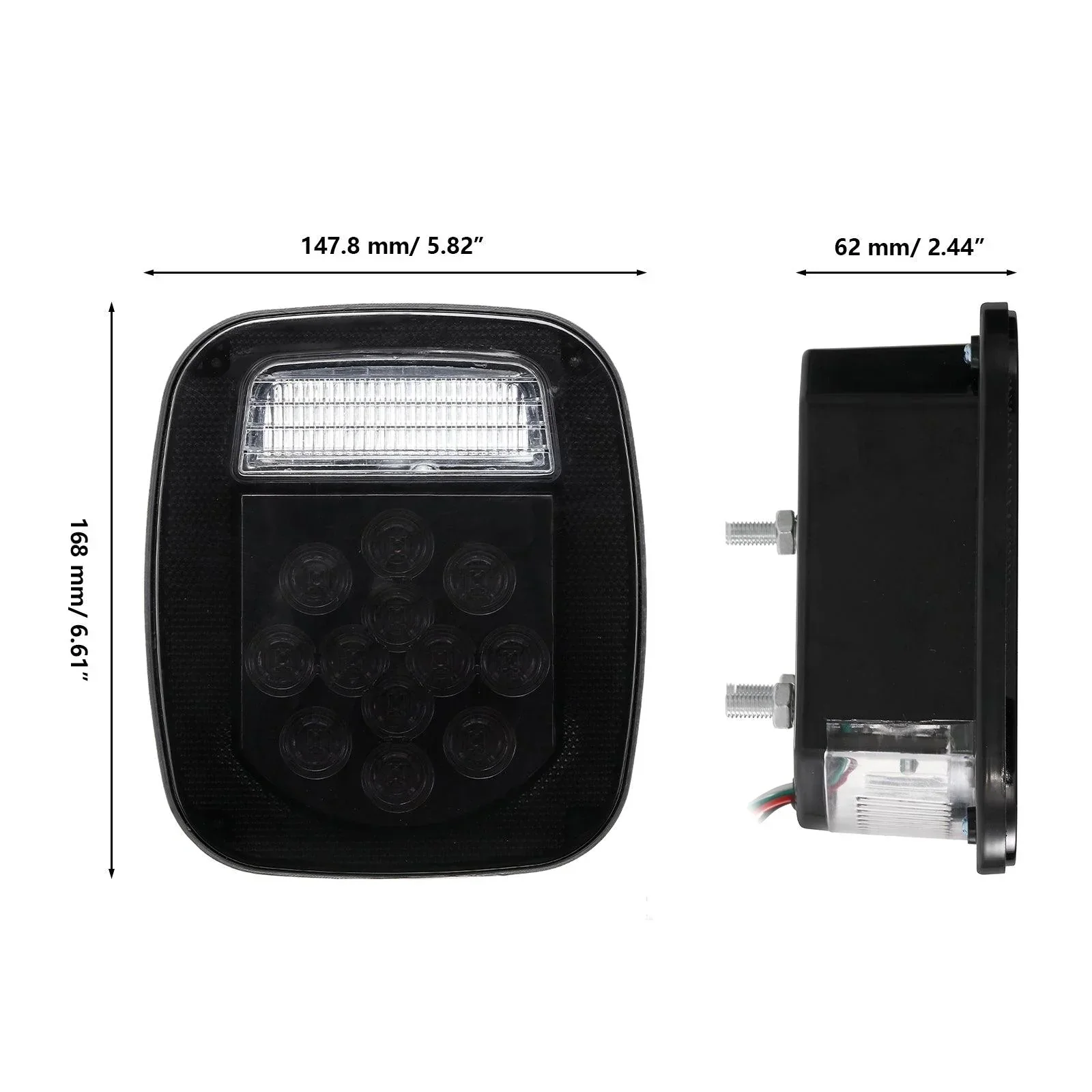 (2pcs/set) Universal Tail Lights 39LEDs Smoked Black for Wrangler YJ TJ CJ Truck Trailer Van Boat - Image 13