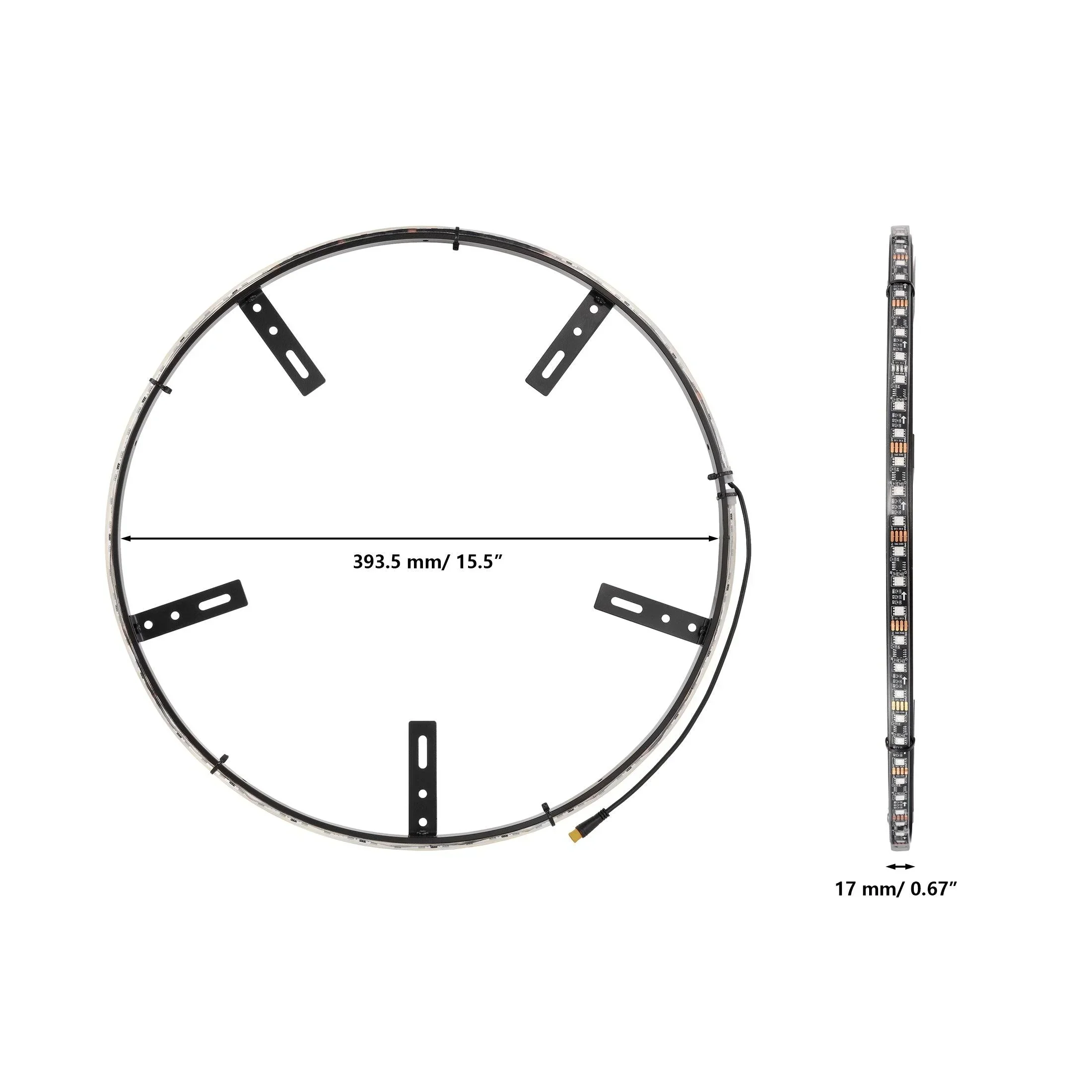 (4pcs/set) 15.5" RGB LED Wheel Ring Lights Magic Dream Color Neon Rim Light with APP & RF Remote Control - Image 9