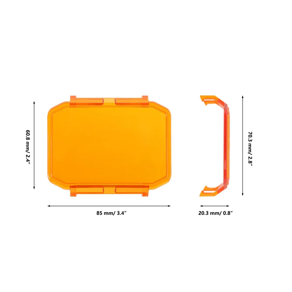 R4 Series 4 Inch LED Pod Lights Dark Amber Cover Light Shield Cover - Image 5