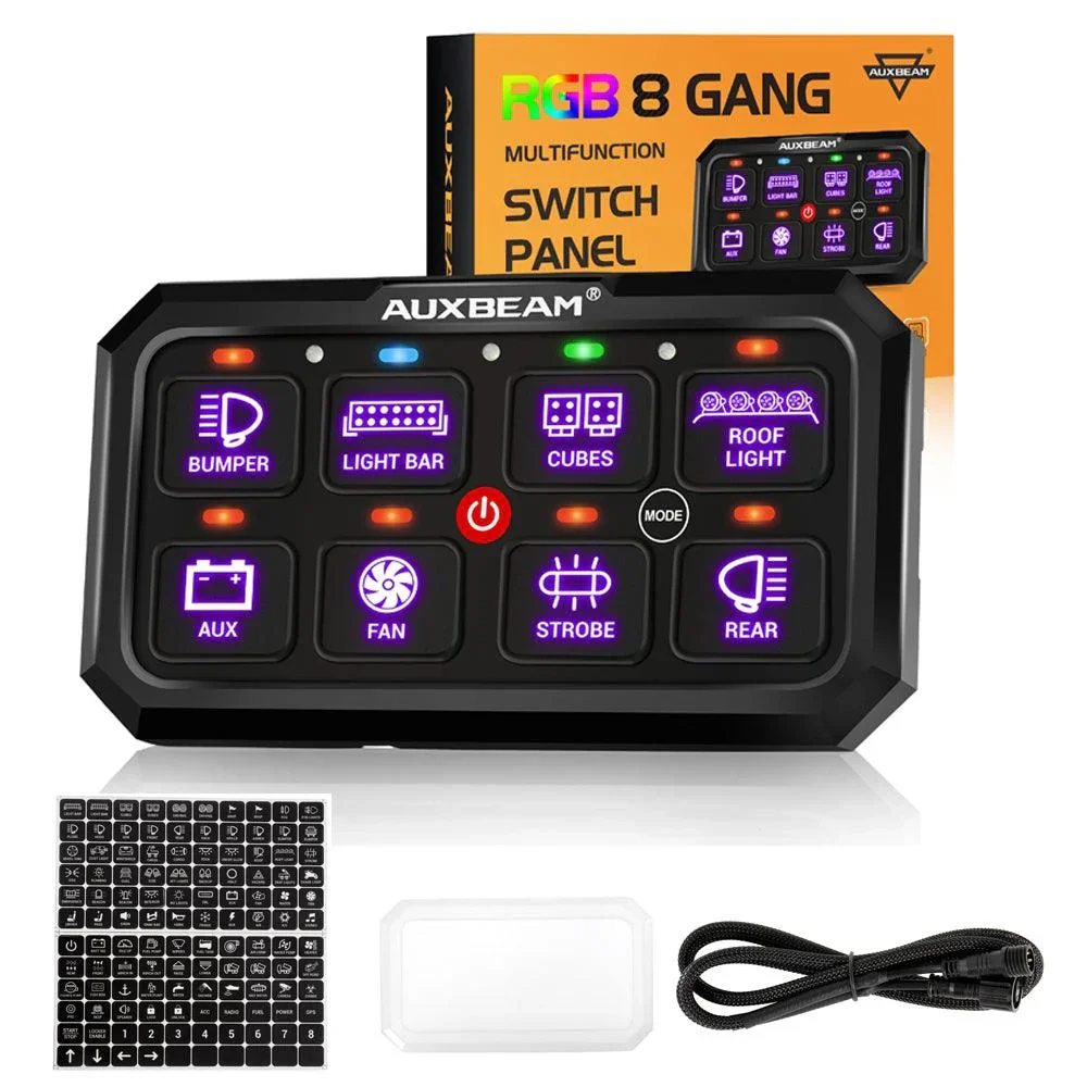 RGB Series 8 Gang (RB80 XL) Switch Panel without APP, Toggle/ Momentary/ Pulsed Mode Supported (Two-Sided Outlet) - Image 10