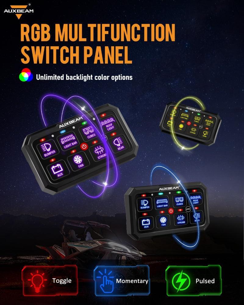 RGB Series 8 Gang (RB80 XL) Switch Panel without APP, Toggle/ Momentary/ Pulsed Mode Supported (Two-Sided Outlet) - Image 2