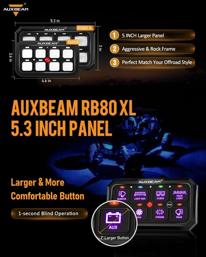 RGB Series 8 Gang (RB80 XL) Switch Panel without APP, Toggle/ Momentary/ Pulsed Mode Supported (Two-Sided Outlet) - Image 3